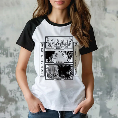 My Hero Academia t shirt women designer t-shirts girl manga clothing