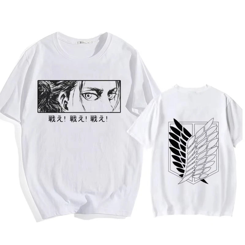 2025 Women's T-shirts Anime Attack on Titan Print Short-sleeved T-shirts Men's Luxury T-shirts Summer Casual Streetwear Oversize