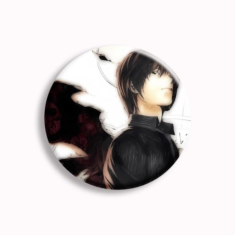 Japanese Anime Death Note Button Pins Handmade L Killer Yagami Light Round Brooch Cosplay Accessories Decor Friends Gifts