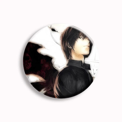 Japanese Anime Death Note Button Pins Handmade L Killer Yagami Light Round Brooch Cosplay Accessories Decor Friends Gifts