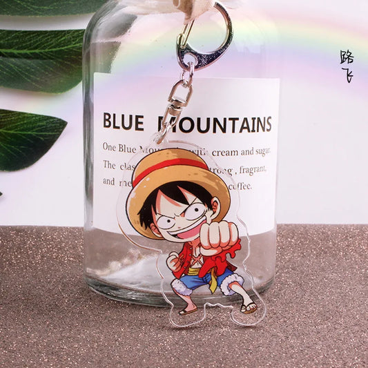Anime One Piece Luffy Charlotte Linlin Katakuri Edward Newgate Donquixote Doflamingo Jinbe Acrylic Keychains Pendants Figure Toy