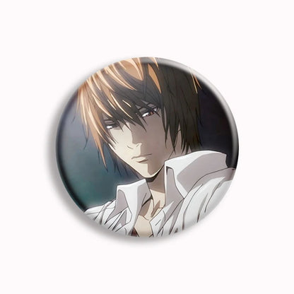 Japanese Anime Death Note Button Pins Handmade L Killer Yagami Light Round Brooch Cosplay Accessories Decor Friends Gifts