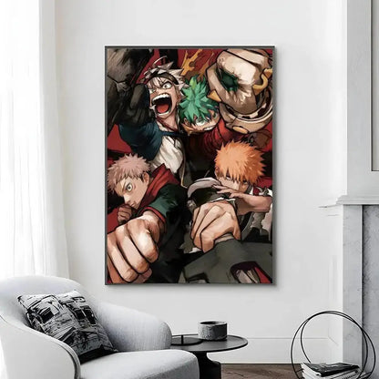 My Hero Academia Poster Canvas Art Print  Perfect Bedroom Wall Decor  Gift