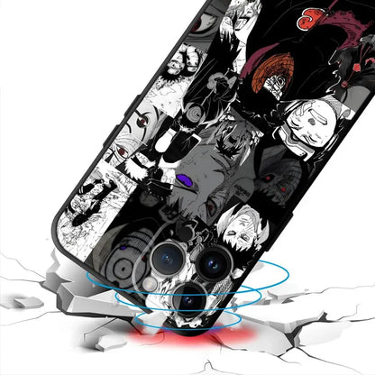 Uchiha Obito Anime Case for iPhone XS Max 15 16 14 Plus XR 7 8 13 12 11 Pro Max Black Soft Phone Cover
