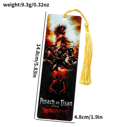 Anime Attack on Titan Bookmark - Cartoon Character Acrylic Bookmarks for Bookworms, Christmas, Birthday Gifts for Friends