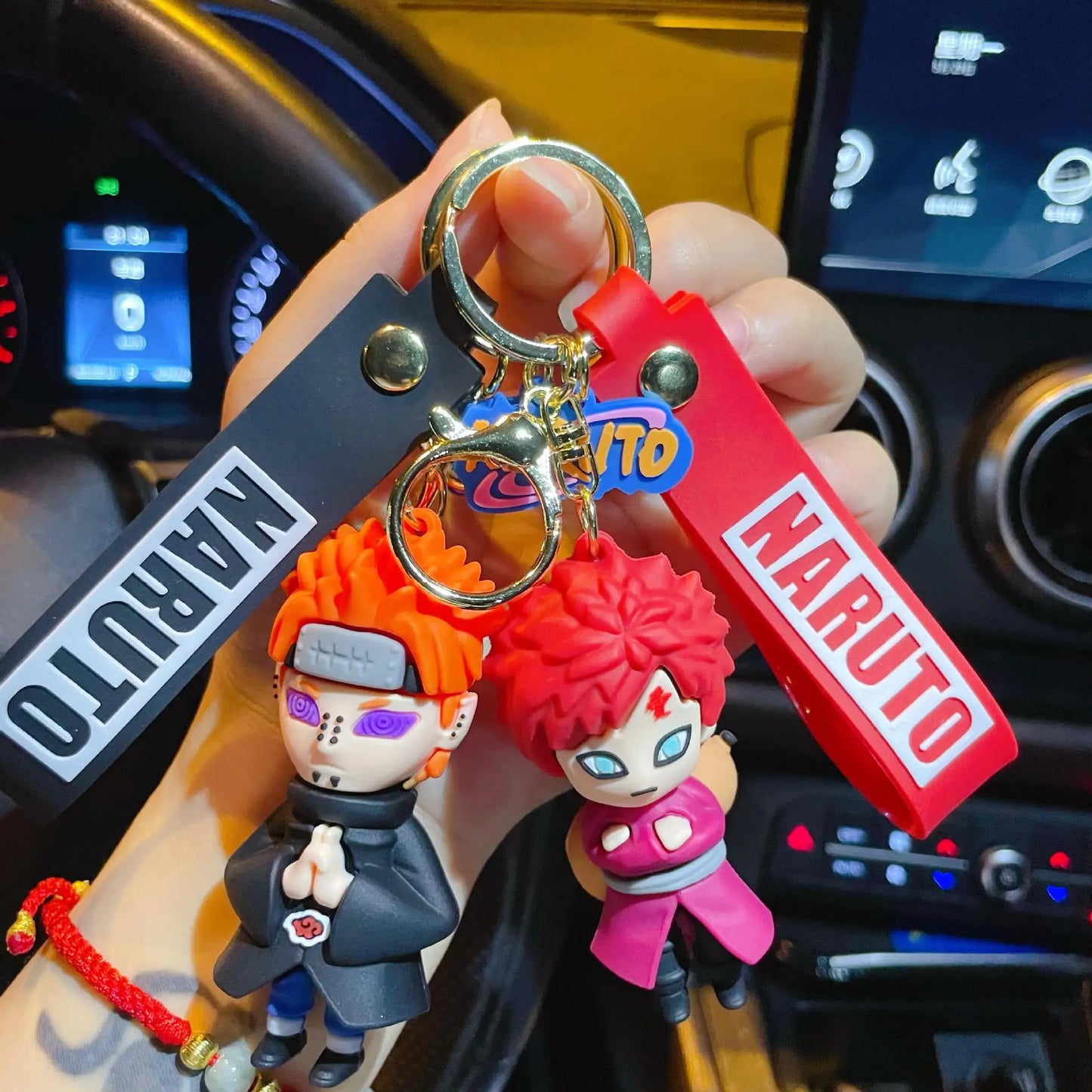 Cartoon Anime Naruto Action Figures Keychains  Sasuke Kakashi Key Pendant Cartoon Bag Pendant Doll Keychain Boy Gift