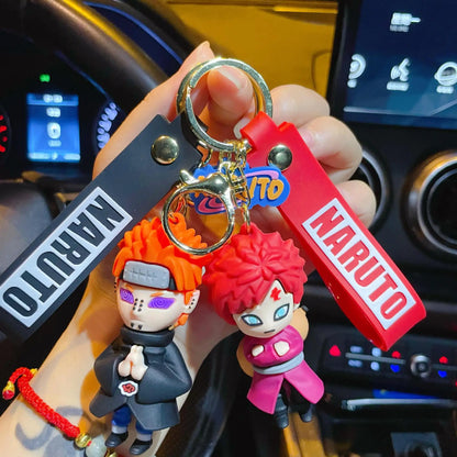 Cartoon Anime Naruto Action Figures Keychains  Sasuke Kakashi Key Pendant Cartoon Bag Pendant Doll Keychain Boy Gift