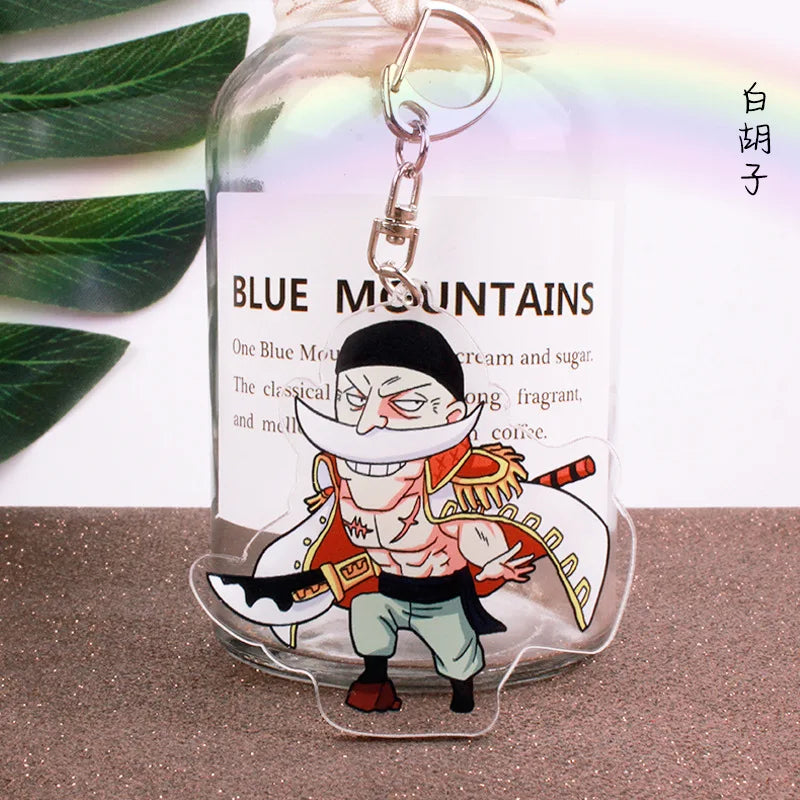 Anime One Piece Luffy Charlotte Linlin Katakuri Edward Newgate Donquixote Doflamingo Jinbe Acrylic Keychains Pendants Figure Toy