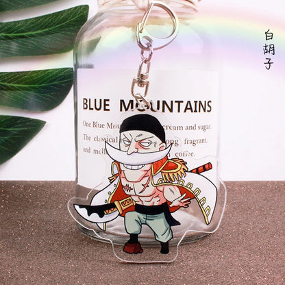 Anime One Piece Luffy Charlotte Linlin Katakuri Edward Newgate Donquixote Doflamingo Jinbe Acrylic Keychains Pendants Figure Toy
