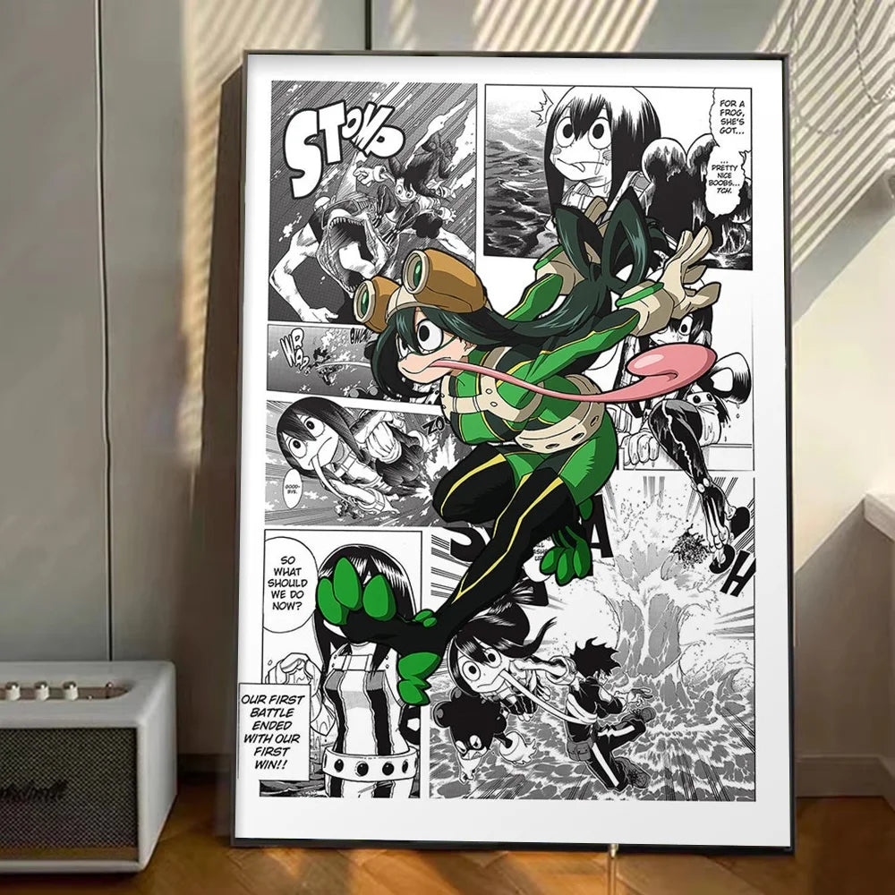 My Hero Academia Anime Poster Stickers Art Wall Murals Decor Game Room Decor Gifts Kawaii HD Painting Cat Cars