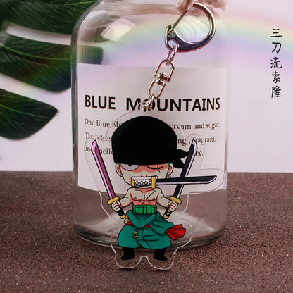 Anime One Piece Luffy Charlotte Linlin Katakuri Edward Newgate Donquixote Doflamingo Jinbe Acrylic Keychains Pendants Figure Toy