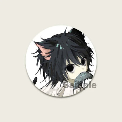 Death Note HD Print Anime Pins Handmade Round Brooches L Killer Yagami Light Cosplay Badge Backpacks Jewelry Gifts Accessory