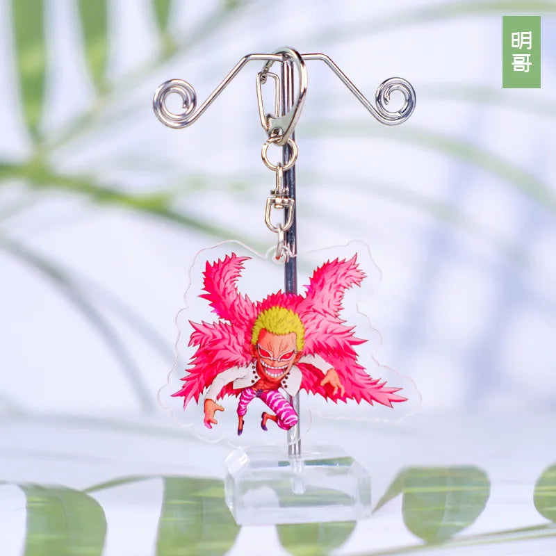 Anime One Piece Luffy Charlotte Linlin Katakuri Edward Newgate Donquixote Doflamingo Jinbe Acrylic Keychains Pendants Figure Toy