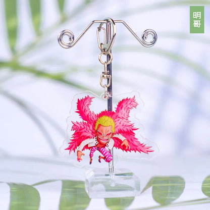 Anime One Piece Luffy Charlotte Linlin Katakuri Edward Newgate Donquixote Doflamingo Jinbe Acrylic Keychains Pendants Figure Toy