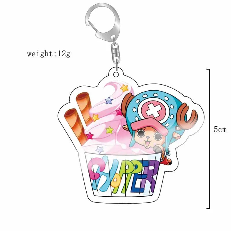 Anime One Piece Luffy Zoro Sanji Nami Ussop Chopper Franky Brook Law Ace Acrylic Keychain Figure Toys Gifts Pendant Jewelry