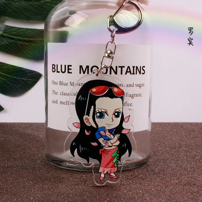 Anime One Piece Luffy Charlotte Linlin Katakuri Edward Newgate Donquixote Doflamingo Jinbe Acrylic Keychains Pendants Figure Toy