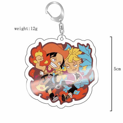 Anime One Piece Luffy Zoro Sanji Nami Ussop Chopper Franky Brook Law Ace Acrylic Keychain Figure Toys Gifts Pendant Jewelry