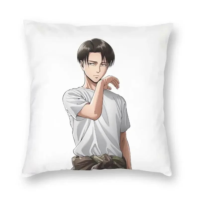 Levi Ackerman Attack On Titan Cushion Cover Print Harajuku Anime Manga Floor Pillow Case for Car Pillowcase Home Decor