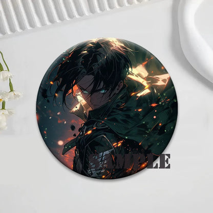 Anime Attack on Titan Brooches Exquisite Badge Eren Jäger Mikasa Ackerman Armin Arlert Levi Rivaille Rival Ackerman Cartoon Pins
