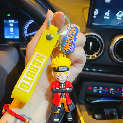 Cartoon Anime Naruto Action Figures Keychains  Sasuke Kakashi Key Pendant Cartoon Bag Pendant Doll Keychain Boy Gift