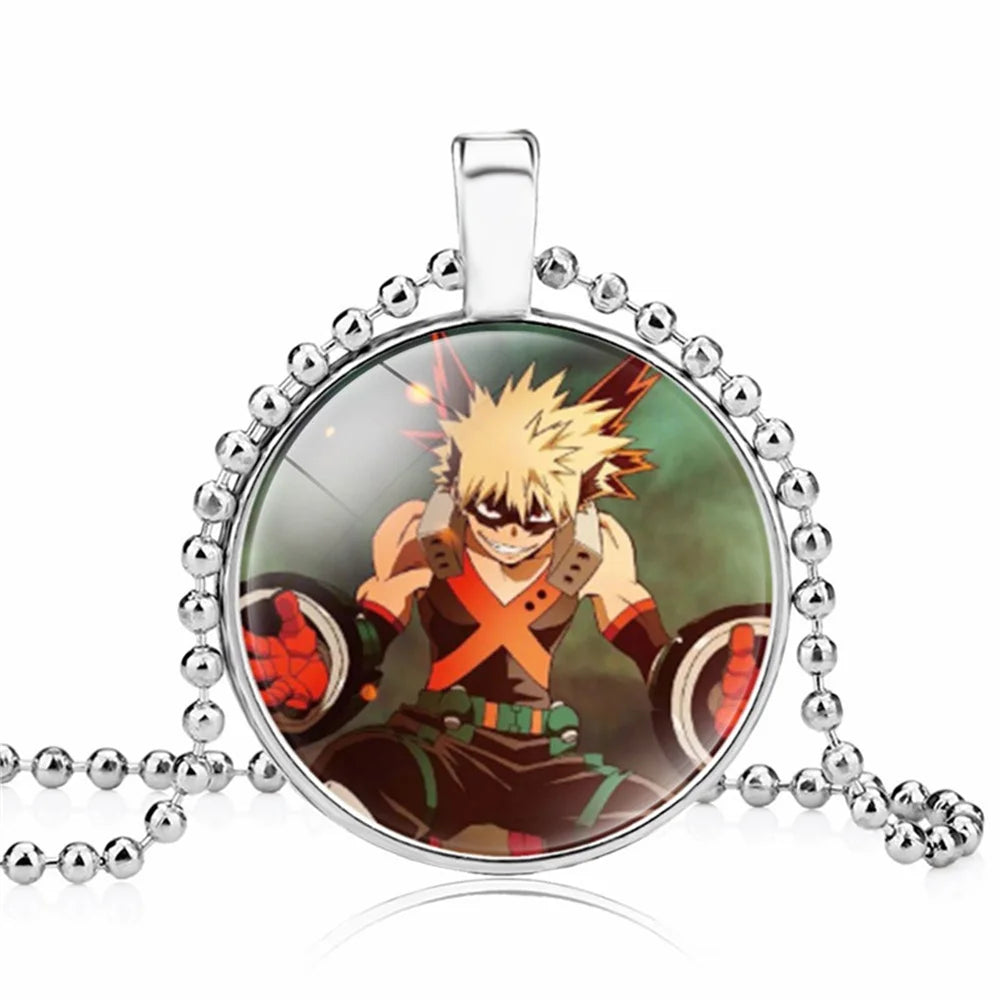 My Hero Academia Round Pendant Cartoon Student Necklace Anime Peripheral Accessories My Hero Academia Sweater Chain Gift