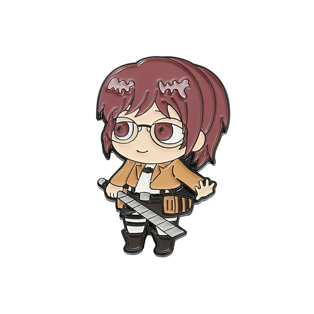 Anime Attack on Titan Enamel Brooch Eren Jaeger Mikasa Ackerman Jiyuu No Tsubasa Cartoon Lapel Badge Adornment Gift Wholesale