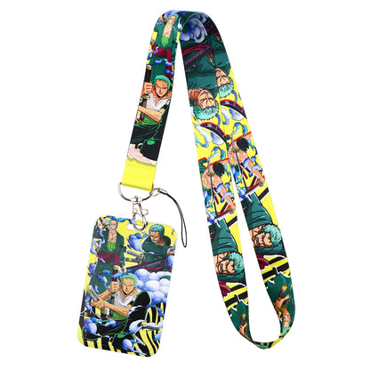 Japan Anime Cartoon Zoro Neck Strap Lanyards for Key ID Card Gym Cell C USB Badge Holder Rope Cute Key Chain Toy Gift