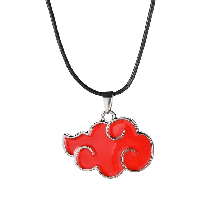 New Red Auspicious Cloud Long Necklace For Women Anime Accessories Itachi Titanium Jewelry Cartoon Men's Neck Chains Gift