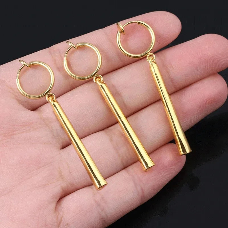 1/3pcs Anime Roronoa Zoro Cosplay Earrings, Long Column Pendant Drop Earrings Ear Clips Stud for Women Men Jewelry Gift