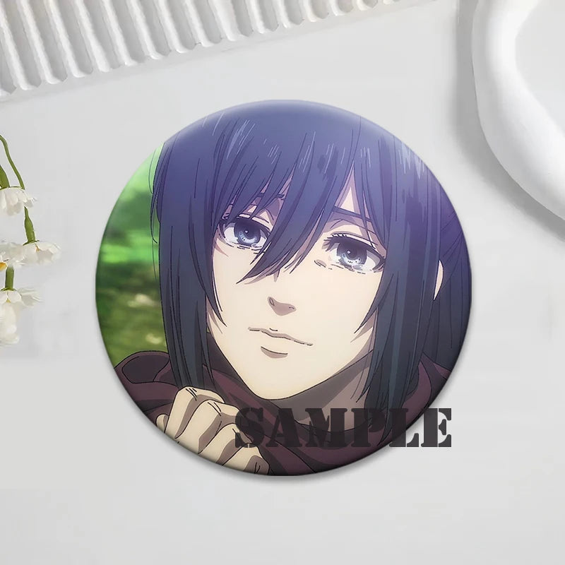 Anime Attack on Titan Brooches Exquisite Badge Eren Jäger Mikasa Ackerman Armin Arlert Levi Rivaille Rival Ackerman Cartoon Pins