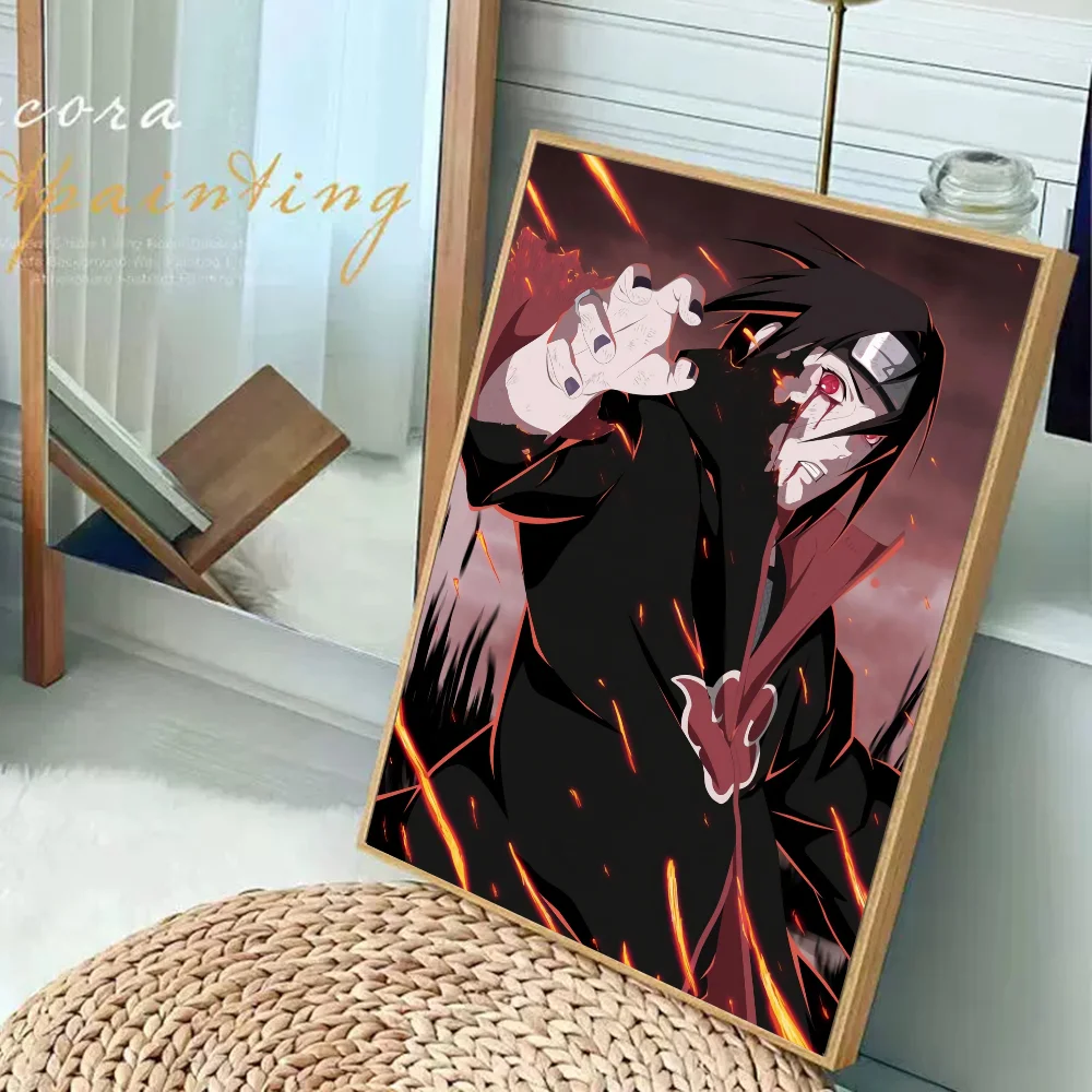 Amine u-Uchiha Itachi Anime Posters Sticky Whitepaper Sticker DIY Room Bar Cafe Kawaii Room Decor
