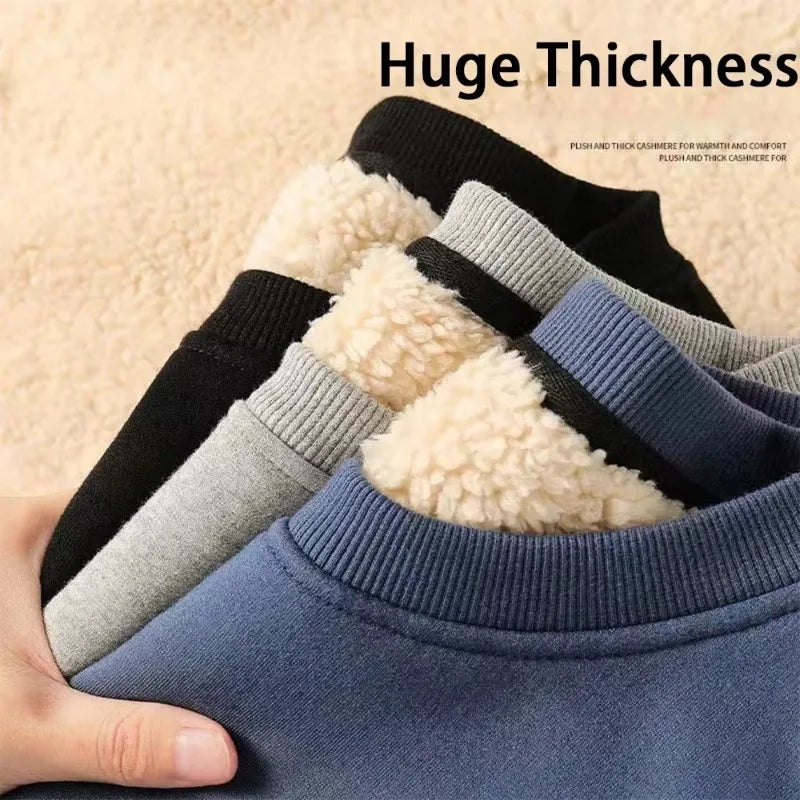 Anime Akaza Men Fleece Lined Thickened Sweatshirt Demons Slayer Winter Warm Clothes Women Clothing Plus Size Round Neck Pullover