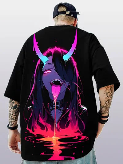 Men's T-Shirt Anime Girl Character Tee 3D Sexy Beauty Printed t shirt Loose Casual Street Men Top Oversized Short Sleeve T-shirt