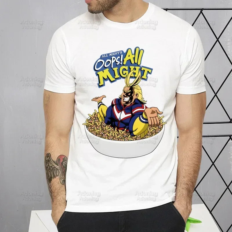 My Hero Academia T Shirt Men Retro Washed Tops Tee Harajuku Midoriya Izuku Tshirt Streetwear Hip Hop Male Bakugou Anime T-shirts