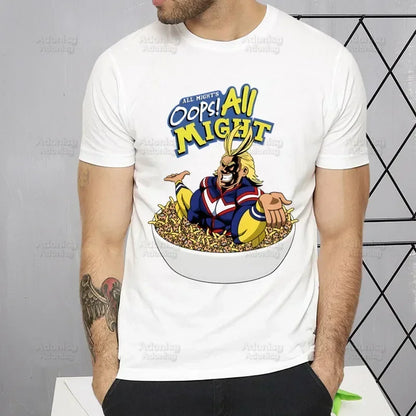 My Hero Academia T Shirt Men Retro Washed Tops Tee Harajuku Midoriya Izuku Tshirt Streetwear Hip Hop Male Bakugou Anime T-shirts