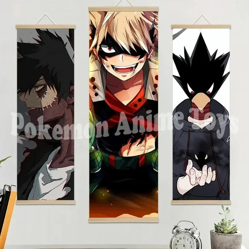 My Hero Academia Poster: Hanging Scroll, HD Quality Wall Art, Retro Posters for Home Room Wall Decoration