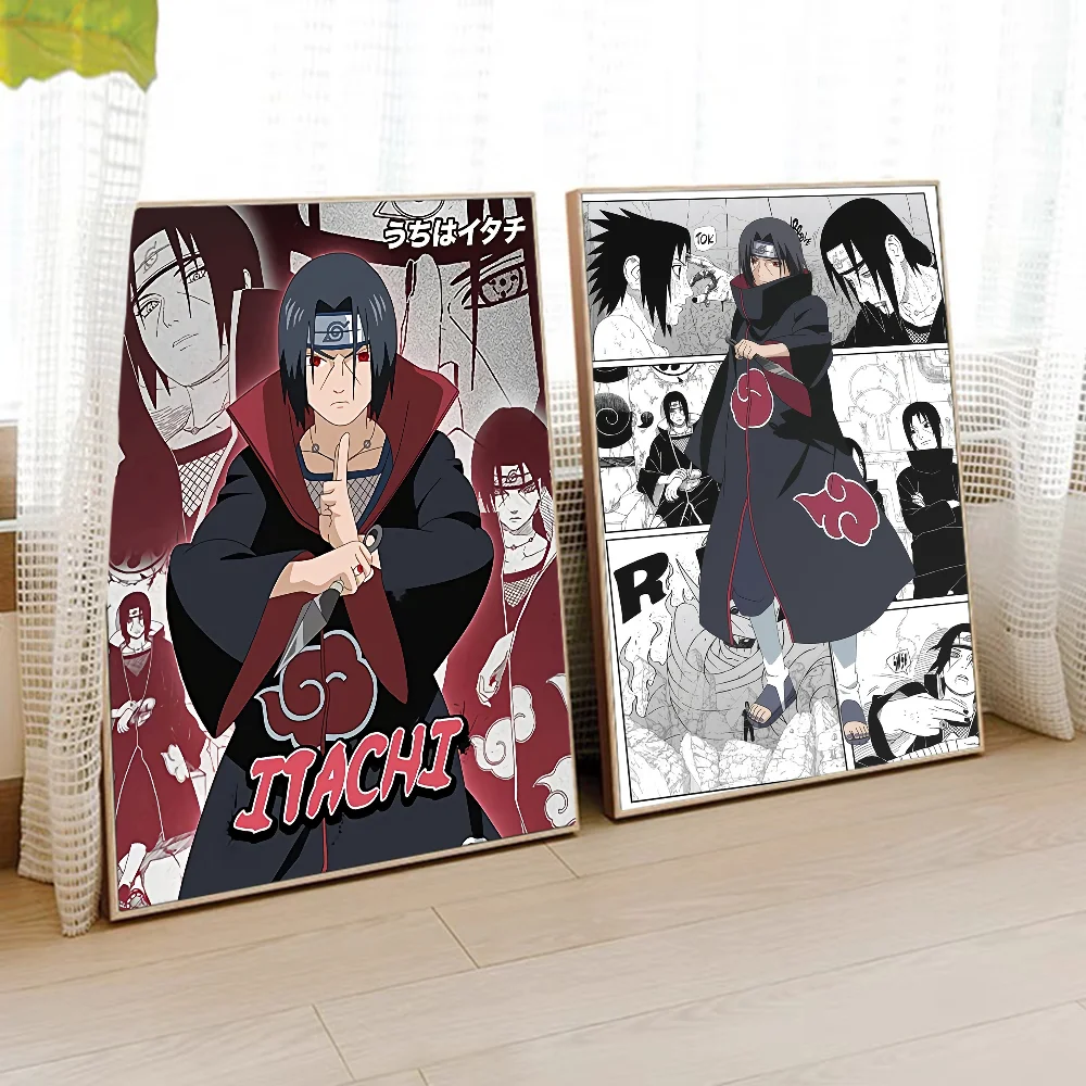 Amine u-Uchiha Itachi Anime Posters Sticky Whitepaper Sticker DIY Room Bar Cafe Kawaii Room Decor