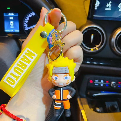 Cartoon Anime Naruto Action Figures Keychains  Sasuke Kakashi Key Pendant Cartoon Bag Pendant Doll Keychain Boy Gift