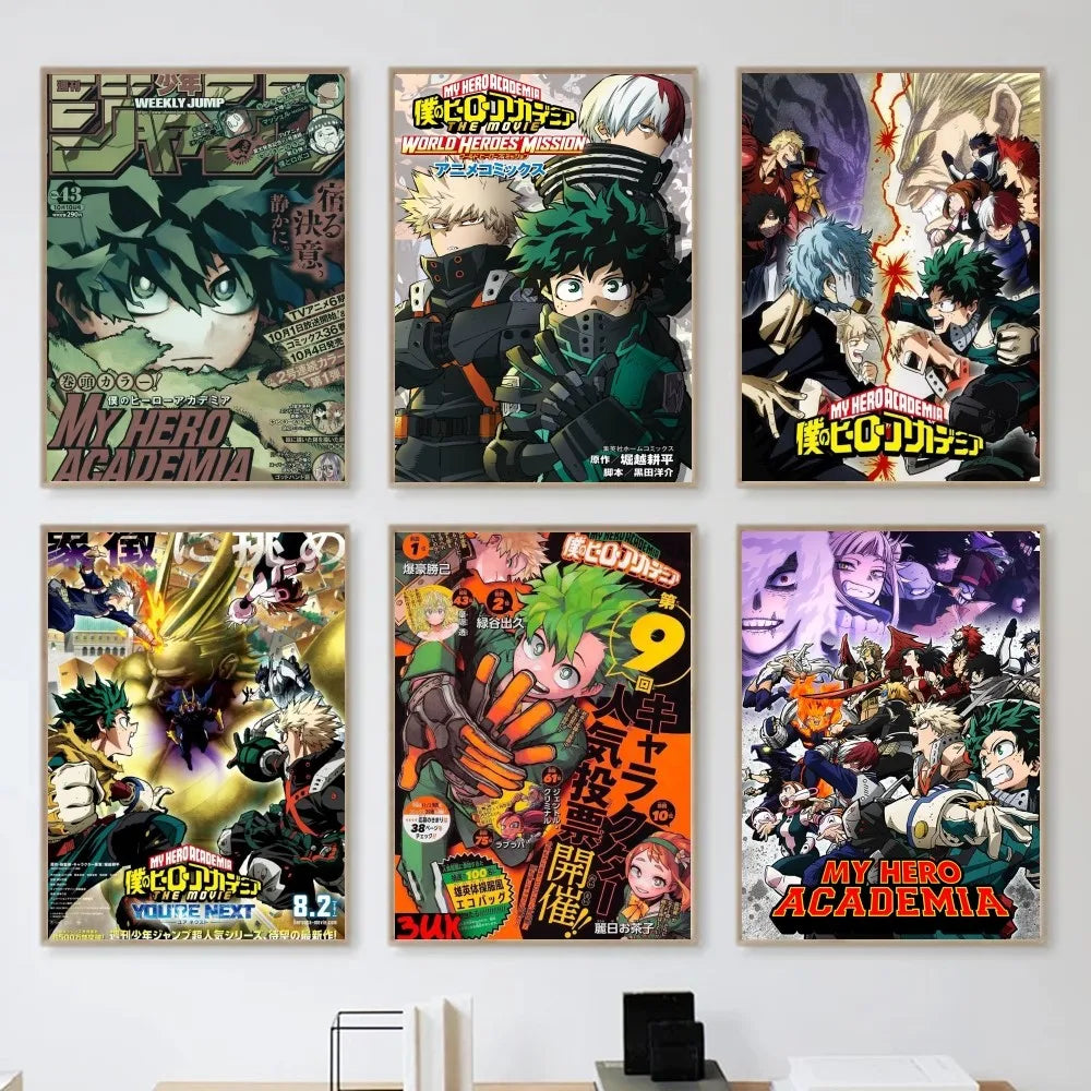 My Hero Academia Poster Home Living Room Bedroom Bar Cafe Art Decor