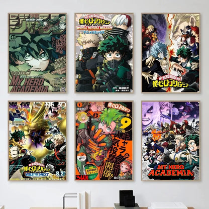 My Hero Academia Poster Home Living Room Bedroom Bar Cafe Art Decor