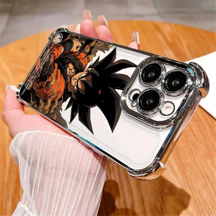 Anime Goku Luxury Phone Case for iPhone 16 Pro 15 Pro Max 14 13 12 11 XS 14 Pro Max 16 Plus 14Pro XR 12Pro Soft Shell