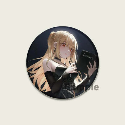 Death Note HD Print Anime Pins Handmade Round Brooches L Killer Yagami Light Cosplay Badge Backpacks Jewelry Gifts Accessory