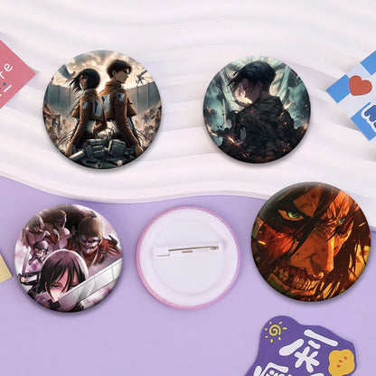 Anime Attack on Titan Brooches Exquisite Badge Eren Jäger Mikasa Ackerman Armin Arlert Levi Rivaille Rival Ackerman Cartoon Pins