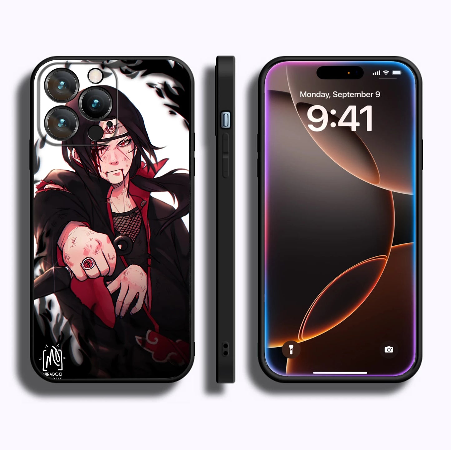 MINISO Phone Case for iPhone 17 Pro Akatsuki Uchiha Itachi Anime Soft Silicon Cover for iPhone 16 15 14 13 12 17 Pro Max Plus