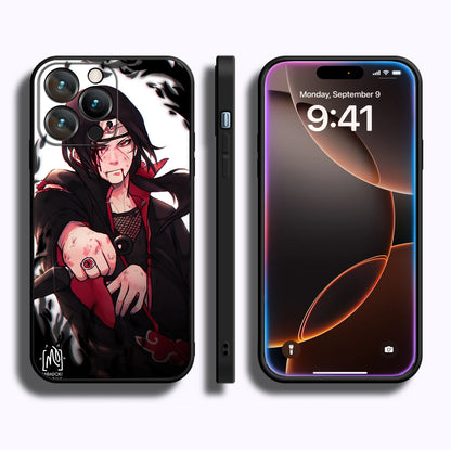 MINISO Phone Case for iPhone 17 Pro Akatsuki Uchiha Itachi Anime Soft Silicon Cover for iPhone 16 15 14 13 12 17 Pro Max Plus