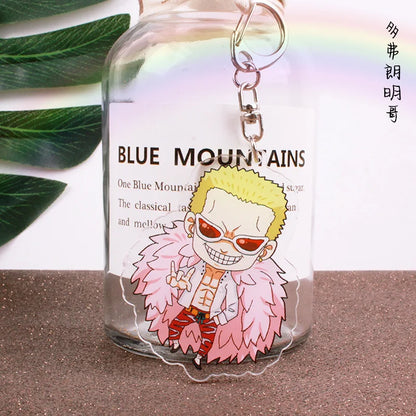 Anime One Piece Luffy Charlotte Linlin Katakuri Edward Newgate Donquixote Doflamingo Jinbe Acrylic Keychains Pendants Figure Toy