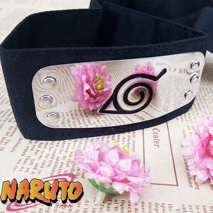 Anime Figures Headbands Guard Ninja Accessories Uzumaki Hatake Kakashi Head Belt Cosplay Props Kids Toys Cool Gift