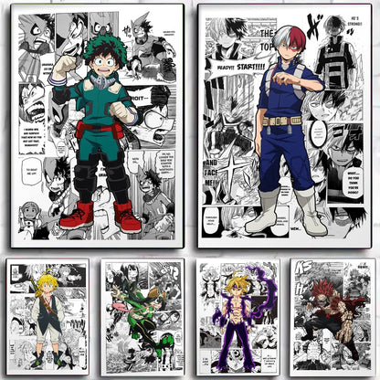 My Hero Academia Anime Poster Stickers Art Wall Murals Decor Game Room Decor Gifts Kawaii HD Painting Cat Cars
