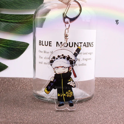 Anime One Piece Luffy Charlotte Linlin Katakuri Edward Newgate Donquixote Doflamingo Jinbe Acrylic Keychains Pendants Figure Toy
