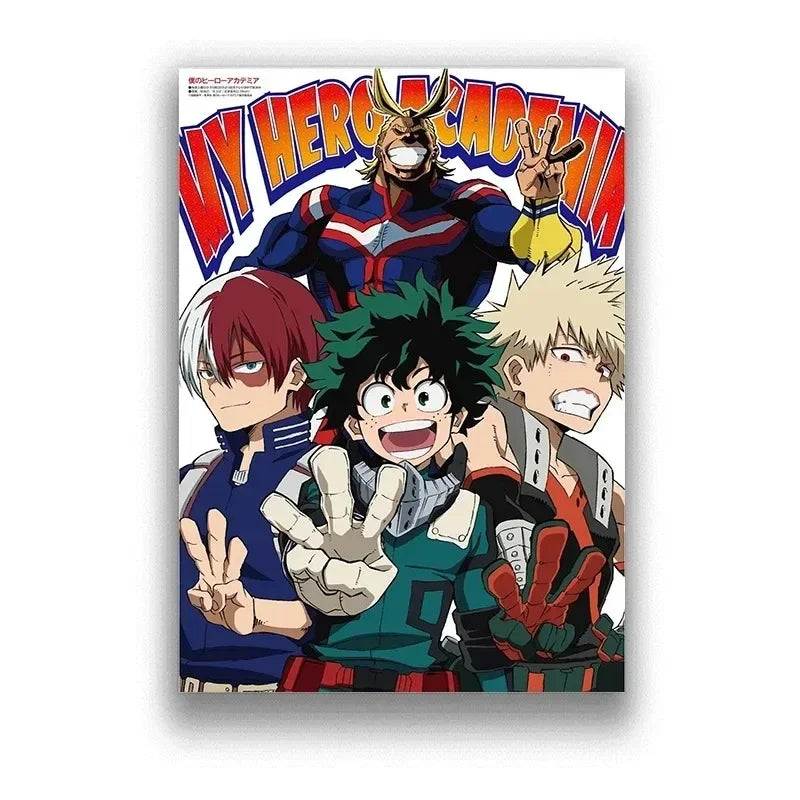 My Hero Academia Poster Anime Decor Bar Cafe Canvas Painting Posters and Prints Wall Art Pictures for Living Room Decoration